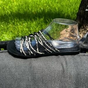 TED BAKER LONDON Teppo Animal Print Slide Leather Sandal. Eu 38